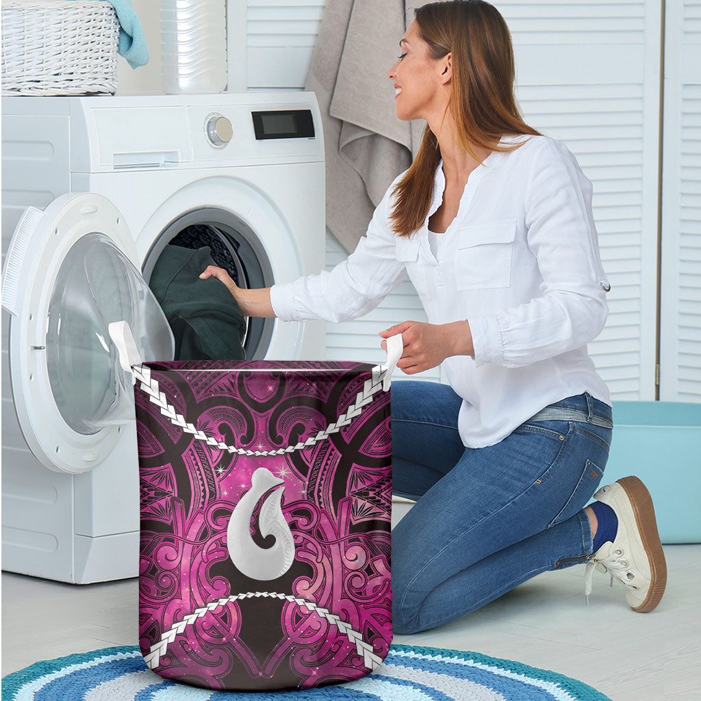 Maori Matariki Hei Matau Mawhero Laundry Basket Maori Kowhaiwhai Pattern Galaxy LT01 - Polynesian Pride