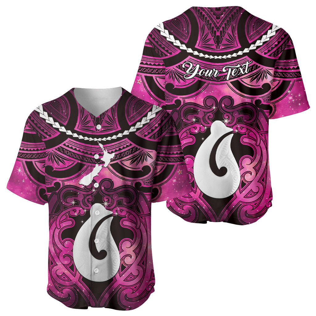 Personalised Maori Matariki Hei Matau Mawhero Baseball Jersey Maori Kowhaiwhai Pattern Galaxy