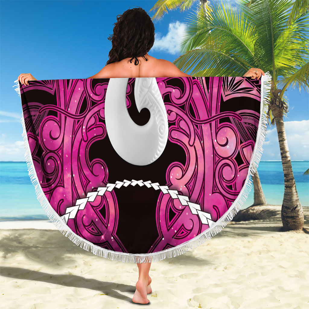 Maori Matariki Hei Matau Mawhero Beach Blanket Maori Kowhaiwhai Pattern Galaxy