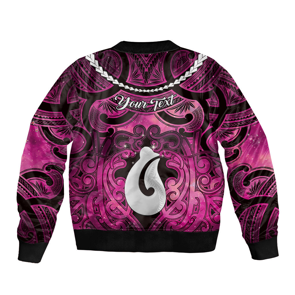 Personalised Maori Matariki Hei Matau Mawhero Bomber Jacket Maori Kowhaiwhai Pattern Galaxy LT01 - Polynesian Pride