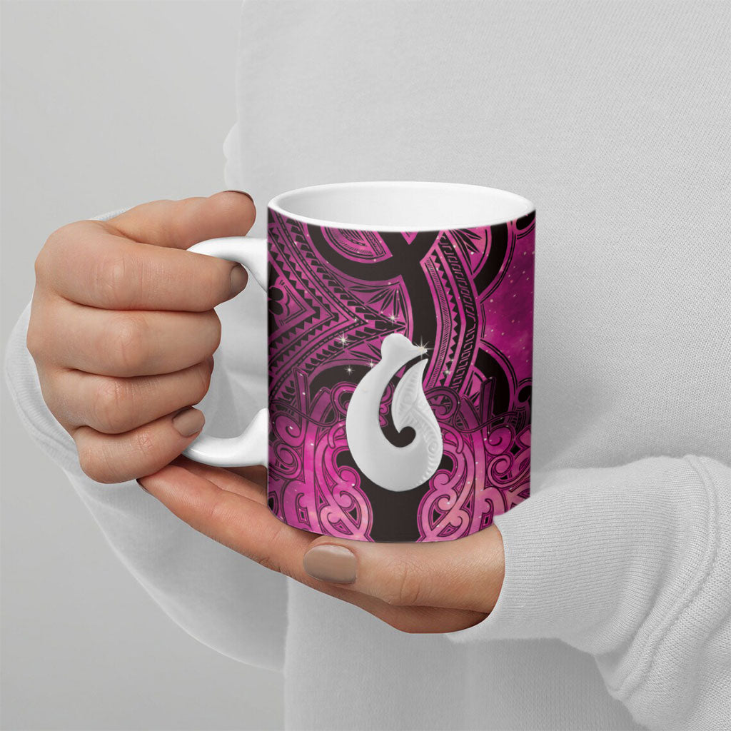 Personalised Maori Matariki Hei Matau Mawhero Ceramic Mug Maori Kowhaiwhai Pattern Galaxy