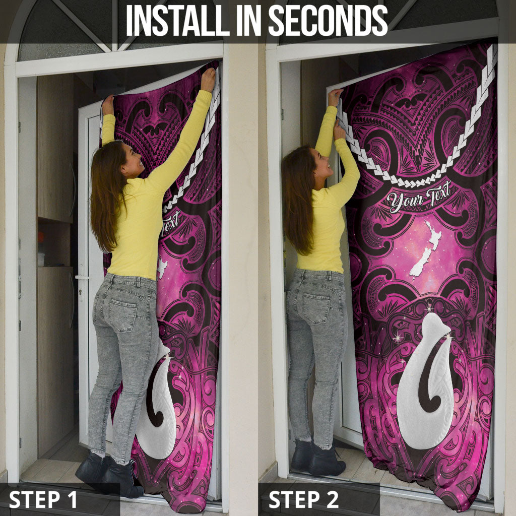 Personalised Maori Matariki Hei Matau Mawhero Door Cover Maori Kowhaiwhai Pattern Galaxy