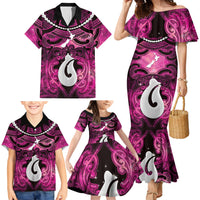 Personalised Maori Matariki Hei Matau Mawhero Family Matching Mermaid Dress and Hawaiian Shirt Maori Kowhaiwhai Pattern Galaxy LT01 - Polynesian Pride