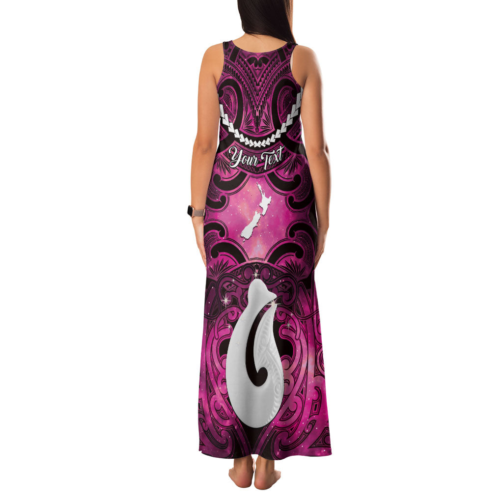 Personalised Maori Matariki Hei Matau Mawhero Family Matching Tank Maxi Dress and Hawaiian Shirt Maori Kowhaiwhai Pattern Galaxy