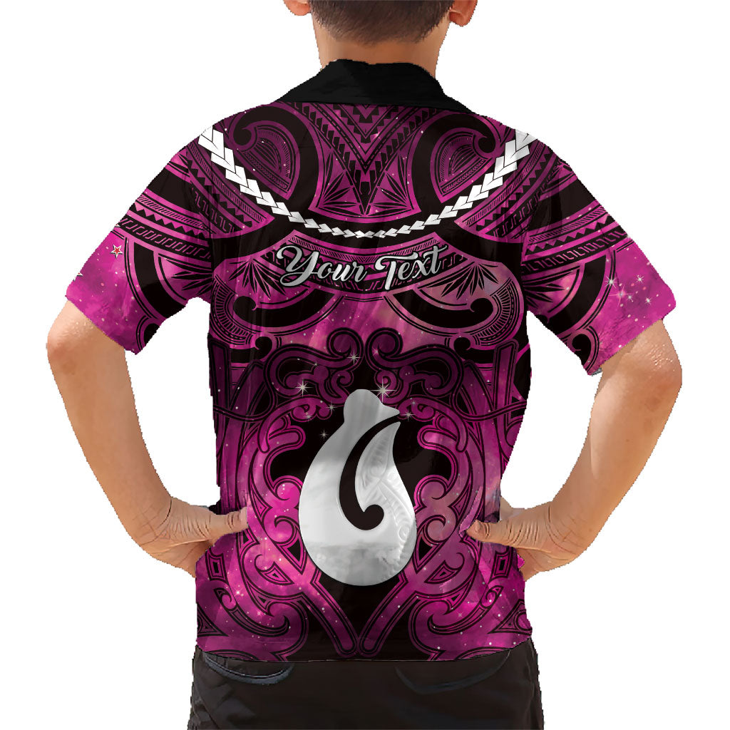 Personalised Maori Matariki Hei Matau Mawhero Kid Hawaiian Shirt Maori Kowhaiwhai Pattern Galaxy LT01 - Polynesian Pride