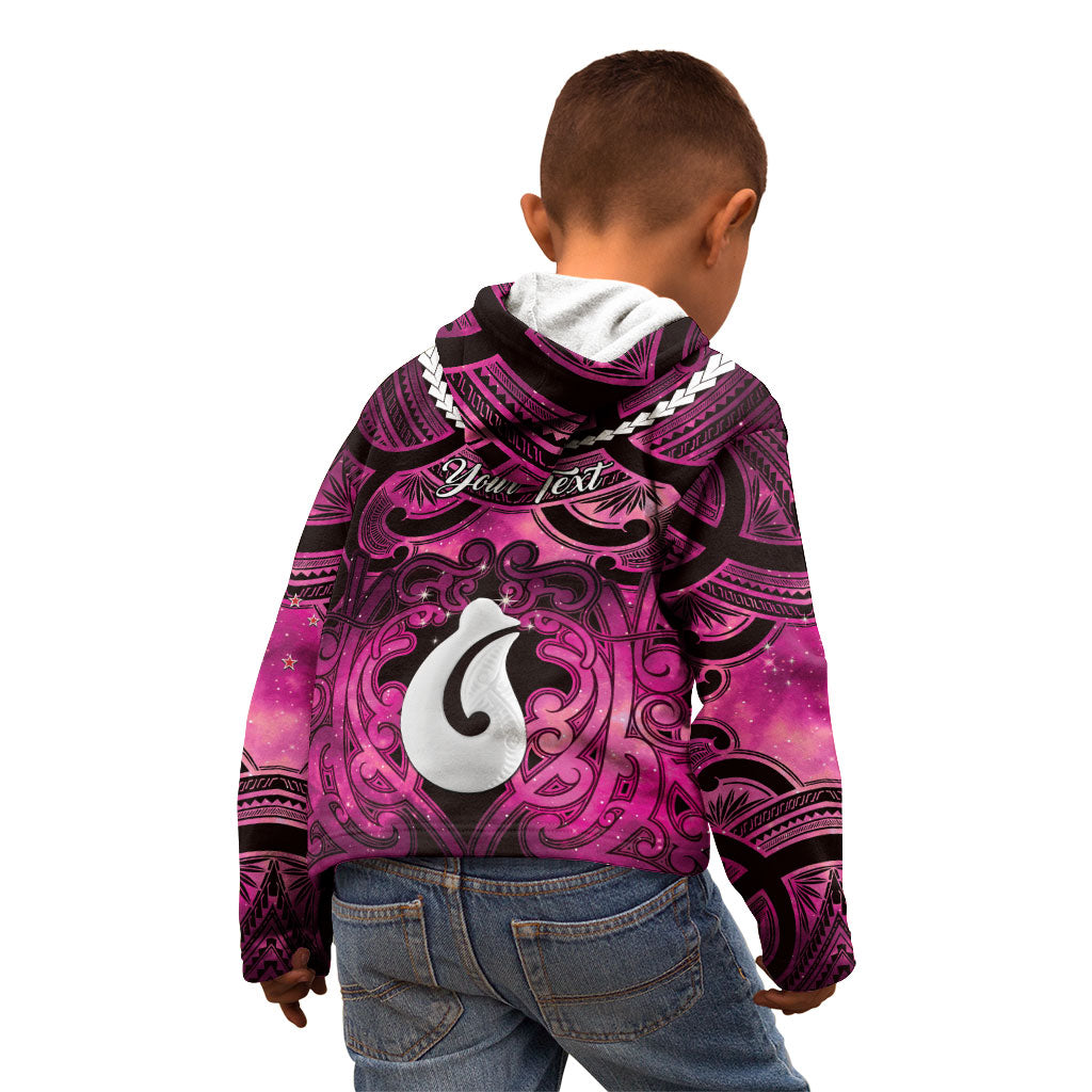 Personalised Maori Matariki Hei Matau Mawhero Kid Hoodie Maori Kowhaiwhai Pattern Galaxy LT01 - Polynesian Pride