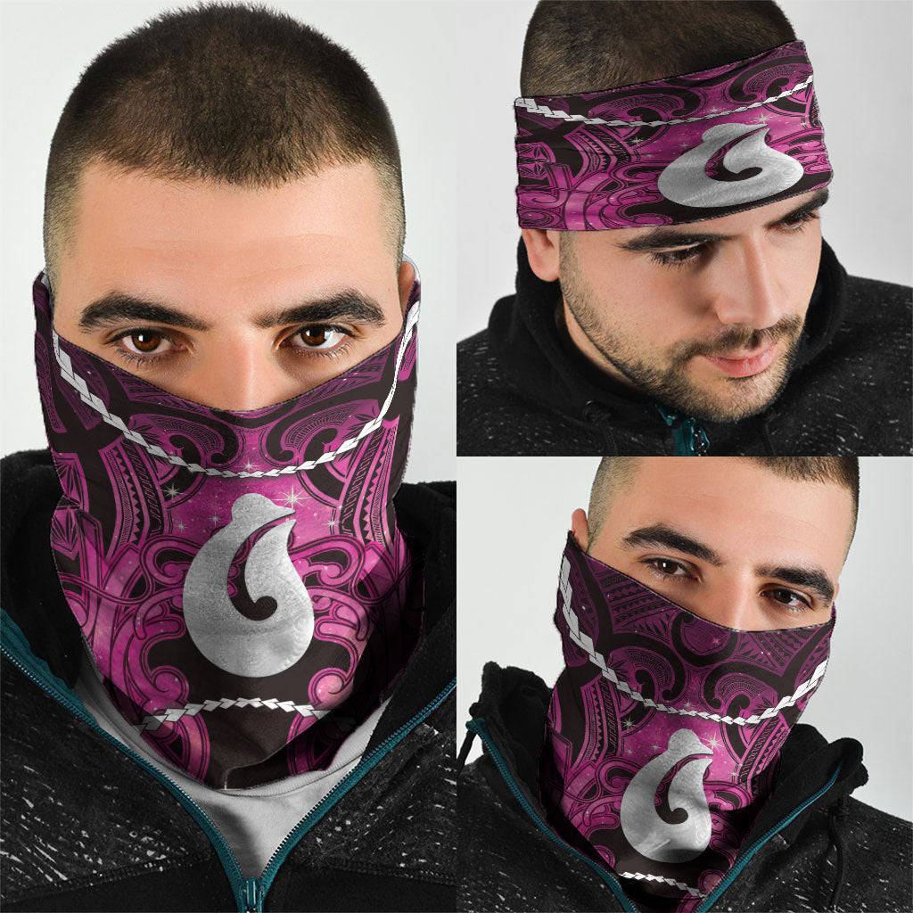 Maori Matariki Hei Matau Mawhero Neck Gaiter Maori Kowhaiwhai Pattern Galaxy