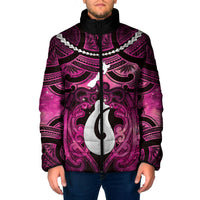 Personalised Maori Matariki Hei Matau Mawhero Padded Jacket Maori Kowhaiwhai Pattern Galaxy