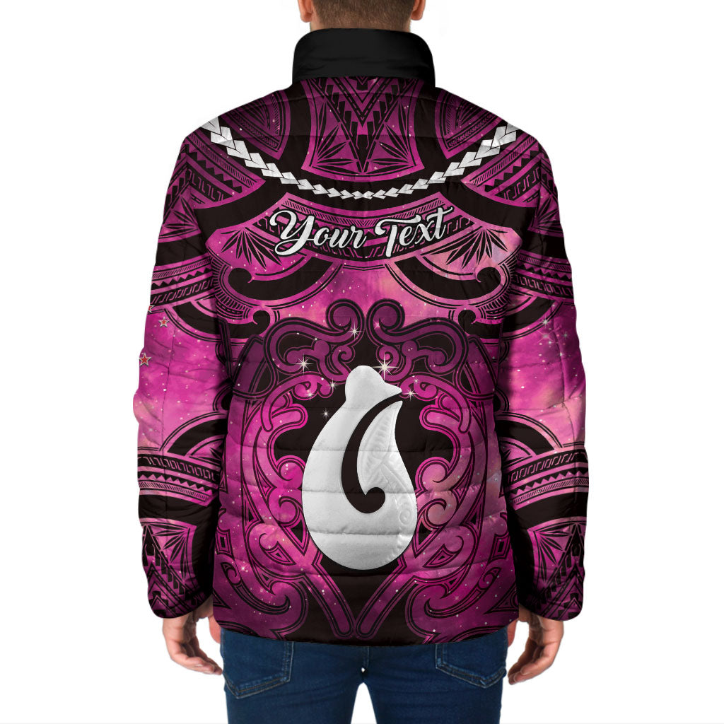 Personalised Maori Matariki Hei Matau Mawhero Padded Jacket Maori Kowhaiwhai Pattern Galaxy