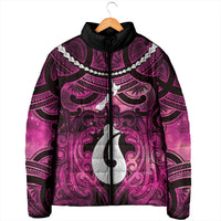 Personalised Maori Matariki Hei Matau Mawhero Padded Jacket Maori Kowhaiwhai Pattern Galaxy