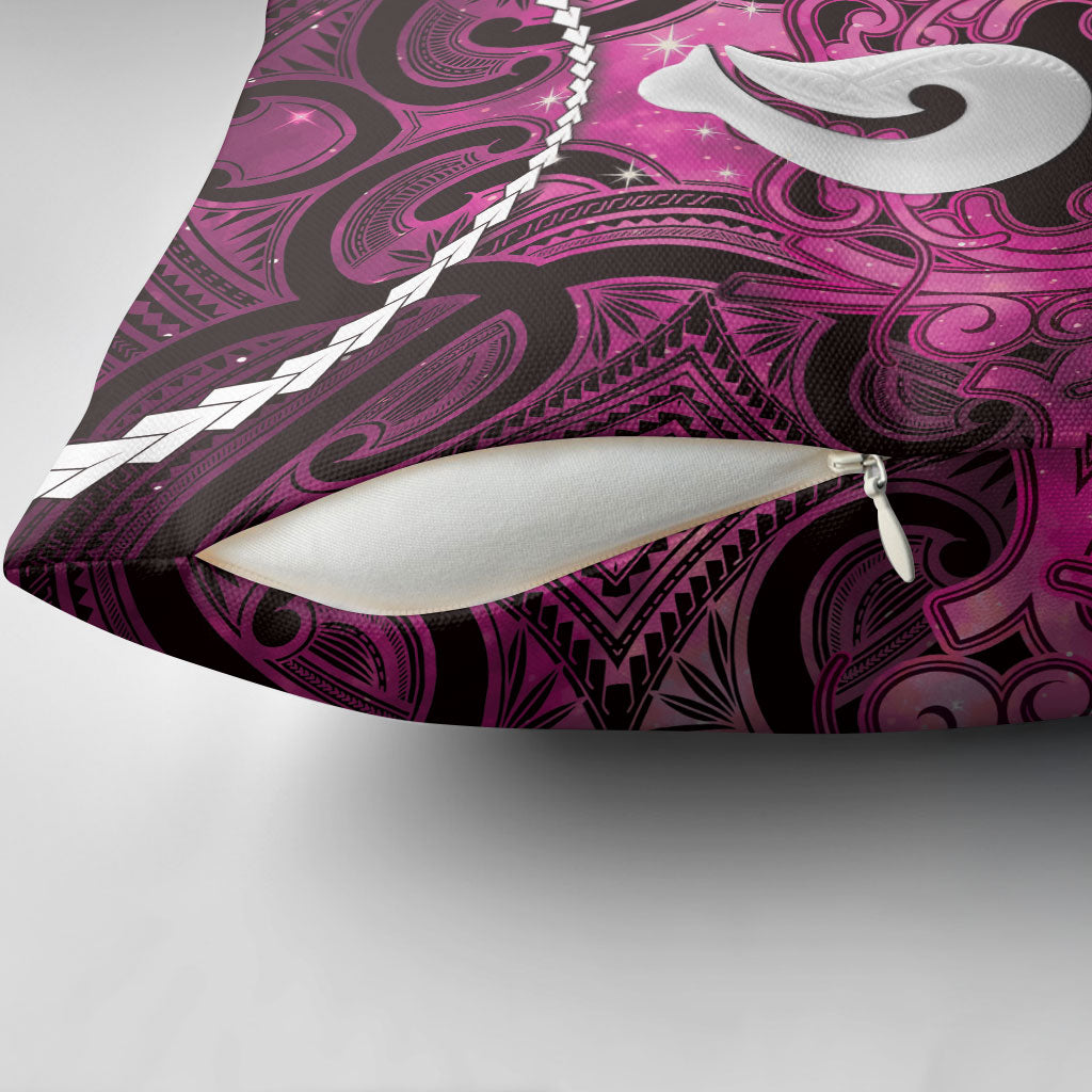 Maori Matariki Hei Matau Mawhero Pillow Cover Maori Kowhaiwhai Pattern Galaxy