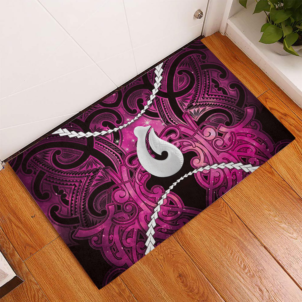 Maori Matariki Hei Matau Mawhero Rubber Doormat Maori Kowhaiwhai Pattern Galaxy