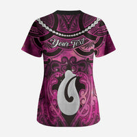 Personalised Maori Matariki Hei Matau Mawhero Scrub Top Maori Kowhaiwhai Pattern Galaxy LT01 - Polynesian Pride