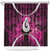 Maori Matariki Hei Matau Mawhero Shower Curtain Maori Kowhaiwhai Pattern Galaxy