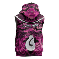 Personalised Maori Matariki Hei Matau Mawhero Sleeveless Zip Hoodie Maori Kowhaiwhai Pattern Galaxy