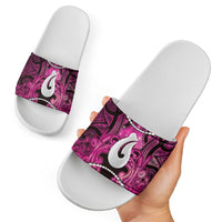 Maori Matariki Hei Matau Mawhero Slide Sandals Maori Kowhaiwhai Pattern Galaxy