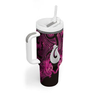 Personalised Maori Matariki Hei Matau Mawhero Tumbler With Handle Maori Kowhaiwhai Pattern Galaxy LT01 - Polynesian Pride