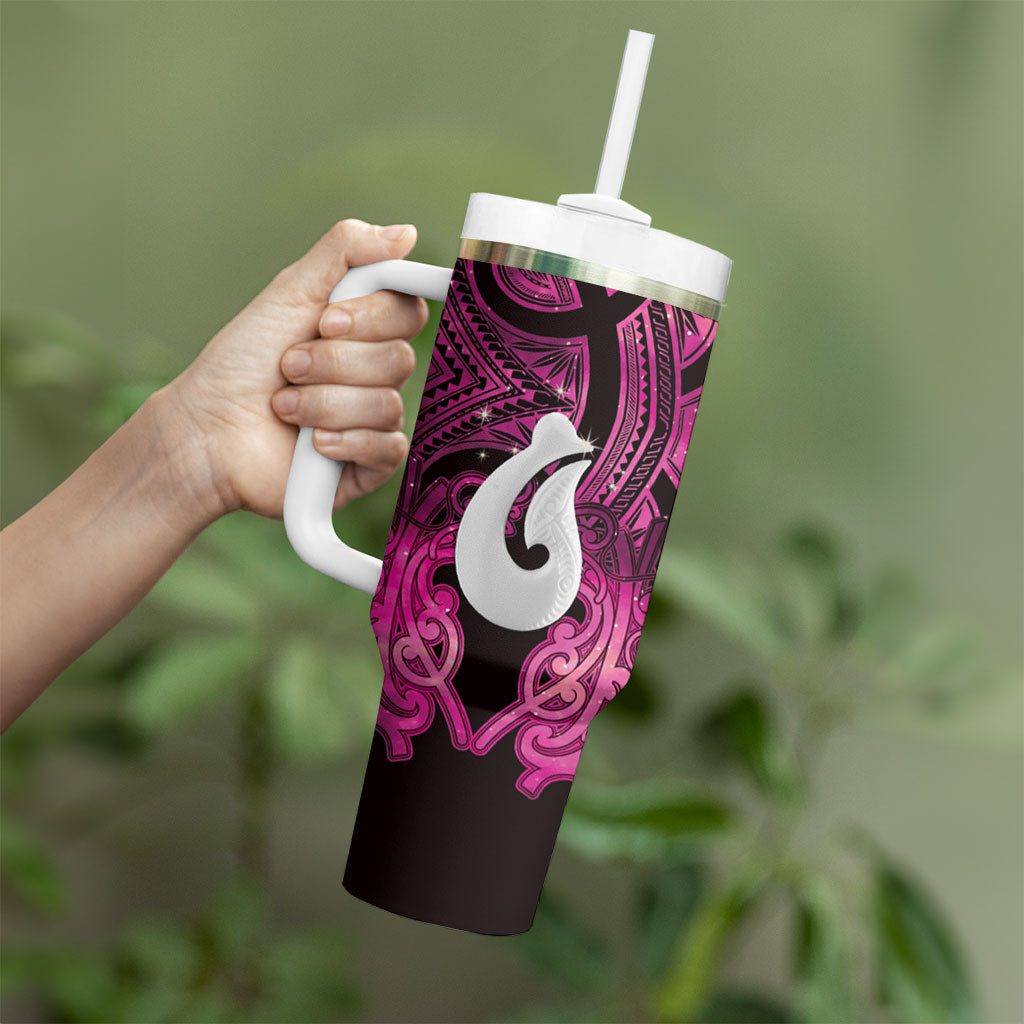 Personalised Maori Matariki Hei Matau Mawhero Tumbler With Handle Maori Kowhaiwhai Pattern Galaxy LT01 - Polynesian Pride