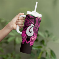 Personalised Maori Matariki Hei Matau Mawhero Tumbler With Handle Maori Kowhaiwhai Pattern Galaxy LT01 - Polynesian Pride