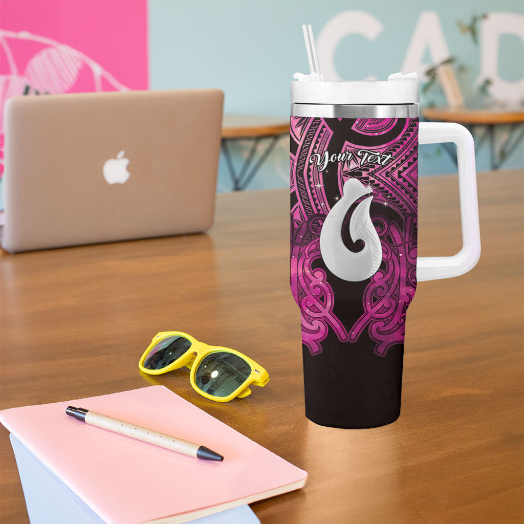 Personalised Maori Matariki Hei Matau Mawhero Tumbler With Handle Maori Kowhaiwhai Pattern Galaxy LT01 - Polynesian Pride