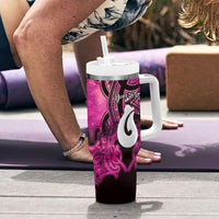 Personalised Maori Matariki Hei Matau Mawhero Tumbler With Handle Maori Kowhaiwhai Pattern Galaxy LT01 - Polynesian Pride