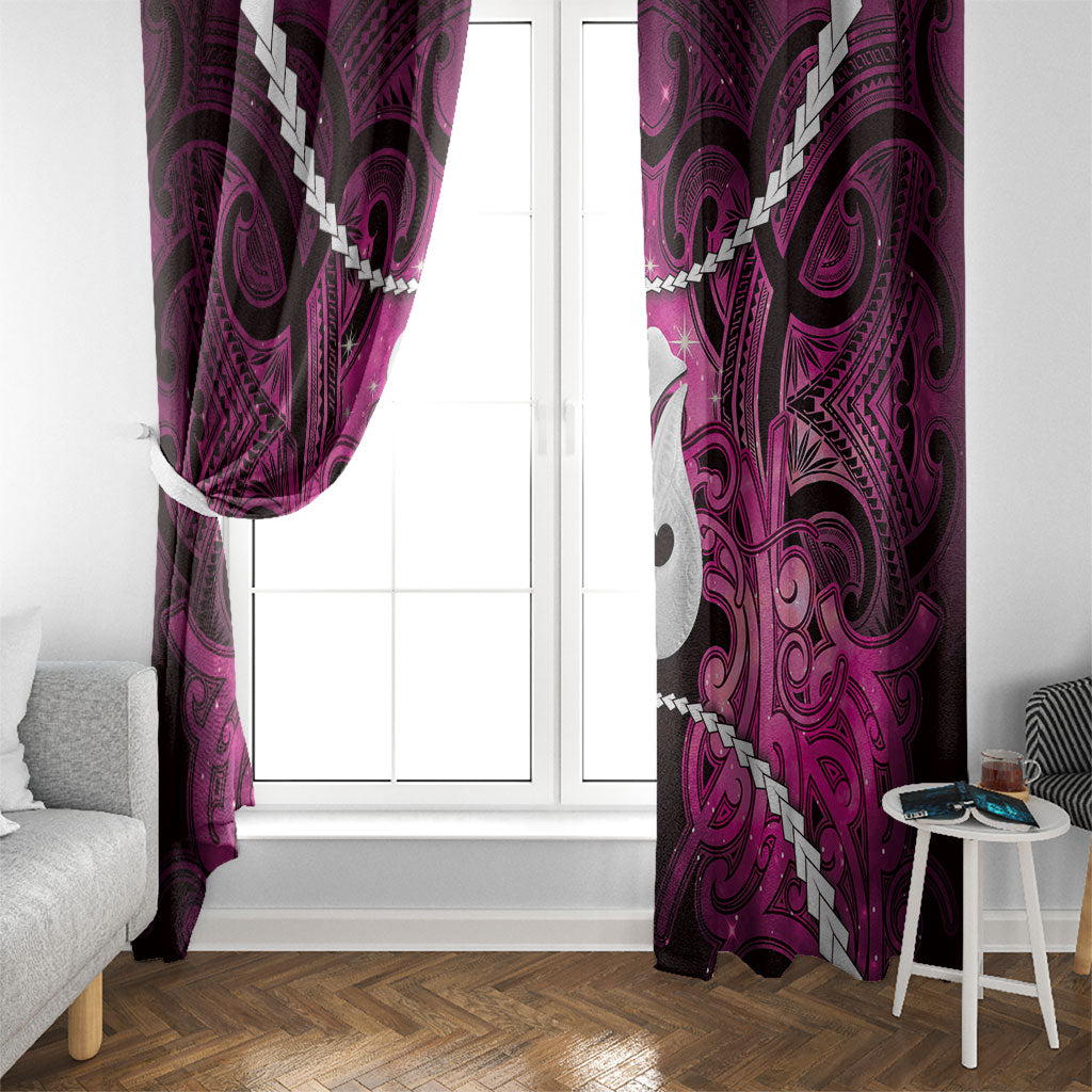 Maori Matariki Hei Matau Mawhero Window Curtain Maori Kowhaiwhai Pattern Galaxy