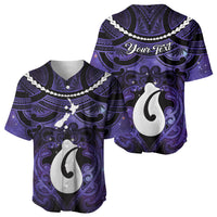 Personalised Maori Matariki Hei Matau Waiporoporo Baseball Jersey Maori Kowhaiwhai Pattern Galaxy