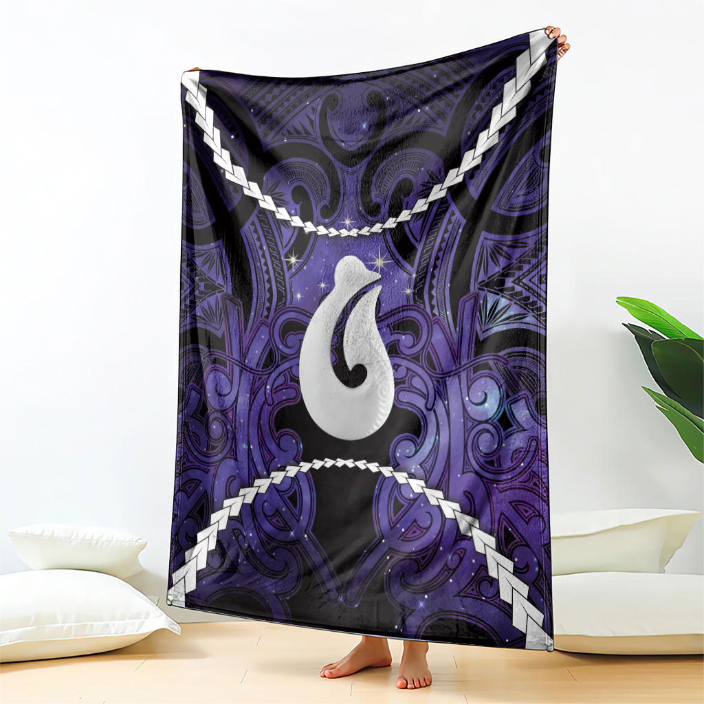 Maori Matariki Hei Matau Waiporoporo Blanket Maori Kowhaiwhai Pattern Galaxy LT01 - Polynesian Pride