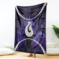 Maori Matariki Hei Matau Waiporoporo Blanket Maori Kowhaiwhai Pattern Galaxy LT01 - Polynesian Pride