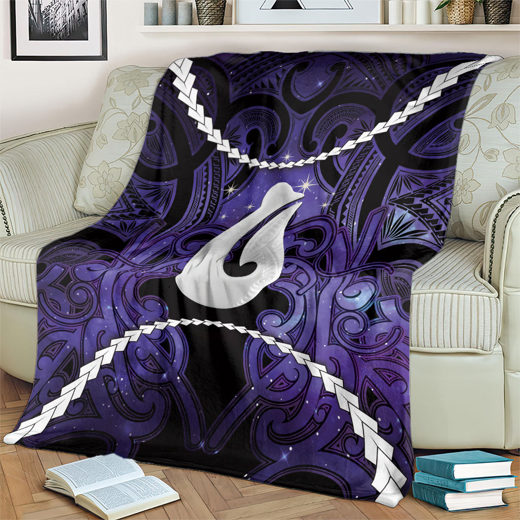 Maori Matariki Hei Matau Waiporoporo Blanket Maori Kowhaiwhai Pattern Galaxy LT01 - Polynesian Pride