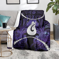 Maori Matariki Hei Matau Waiporoporo Blanket Maori Kowhaiwhai Pattern Galaxy LT01 - Polynesian Pride