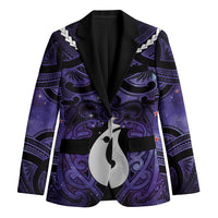 Personalised Maori Matariki Hei Matau Waiporoporo Blazer Maori Kowhaiwhai Pattern Galaxy