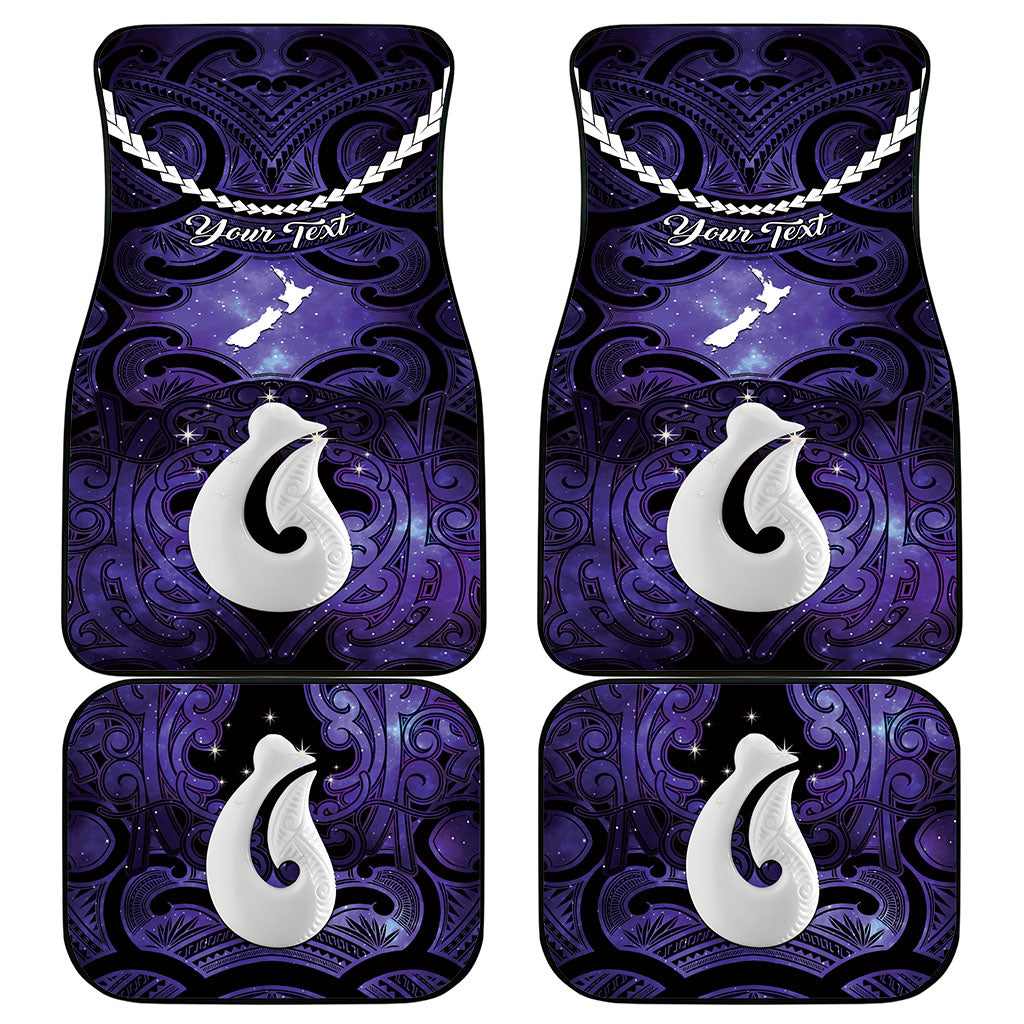 Personalised Maori Matariki Hei Matau Waiporoporo Car Mats Maori Kowhaiwhai Pattern Galaxy
