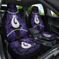 Maori Matariki Hei Matau Waiporoporo Car Seat Cover Maori Kowhaiwhai Pattern Galaxy LT01 One Size Purple - Polynesian Pride