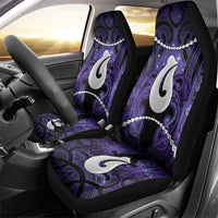 Maori Matariki Hei Matau Waiporoporo Car Seat Cover Maori Kowhaiwhai Pattern Galaxy LT01 - Polynesian Pride
