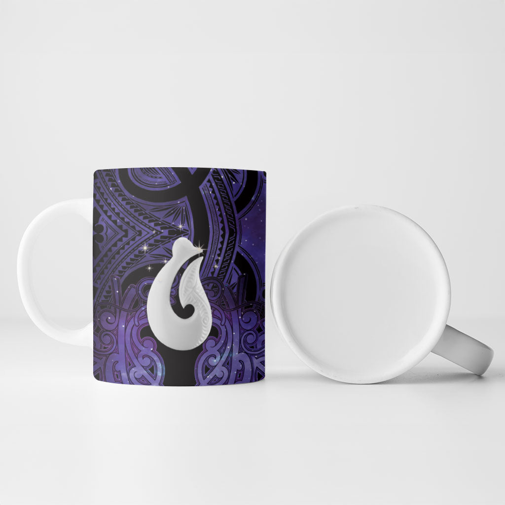 Personalised Maori Matariki Hei Matau Waiporoporo Ceramic Mug Maori Kowhaiwhai Pattern Galaxy