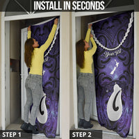 Personalised Maori Matariki Hei Matau Waiporoporo Door Cover Maori Kowhaiwhai Pattern Galaxy