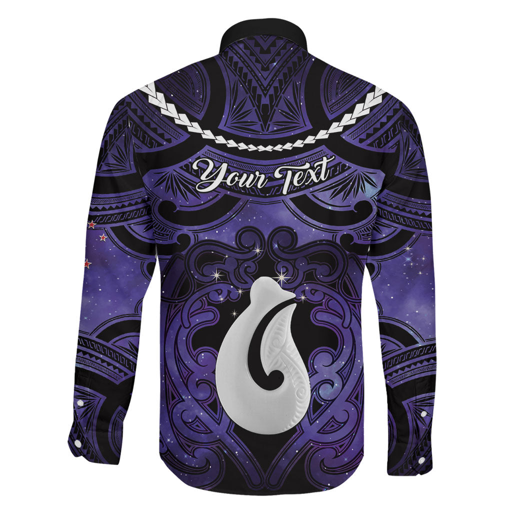 Personalised Maori Matariki Hei Matau Waiporoporo Family Matching Tank Maxi Dress and Hawaiian Shirt Maori Kowhaiwhai Pattern Galaxy LT01 - Polynesian Pride