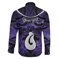 Personalised Maori Matariki Hei Matau Waiporoporo Family Matching Tank Maxi Dress and Hawaiian Shirt Maori Kowhaiwhai Pattern Galaxy LT01 - Polynesian Pride