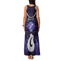 Personalised Maori Matariki Hei Matau Waiporoporo Family Matching Tank Maxi Dress and Hawaiian Shirt Maori Kowhaiwhai Pattern Galaxy LT01 - Polynesian Pride