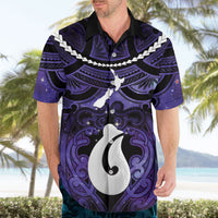 Personalised Maori Matariki Hei Matau Waiporoporo Hawaiian Shirt Maori Kowhaiwhai Pattern Galaxy