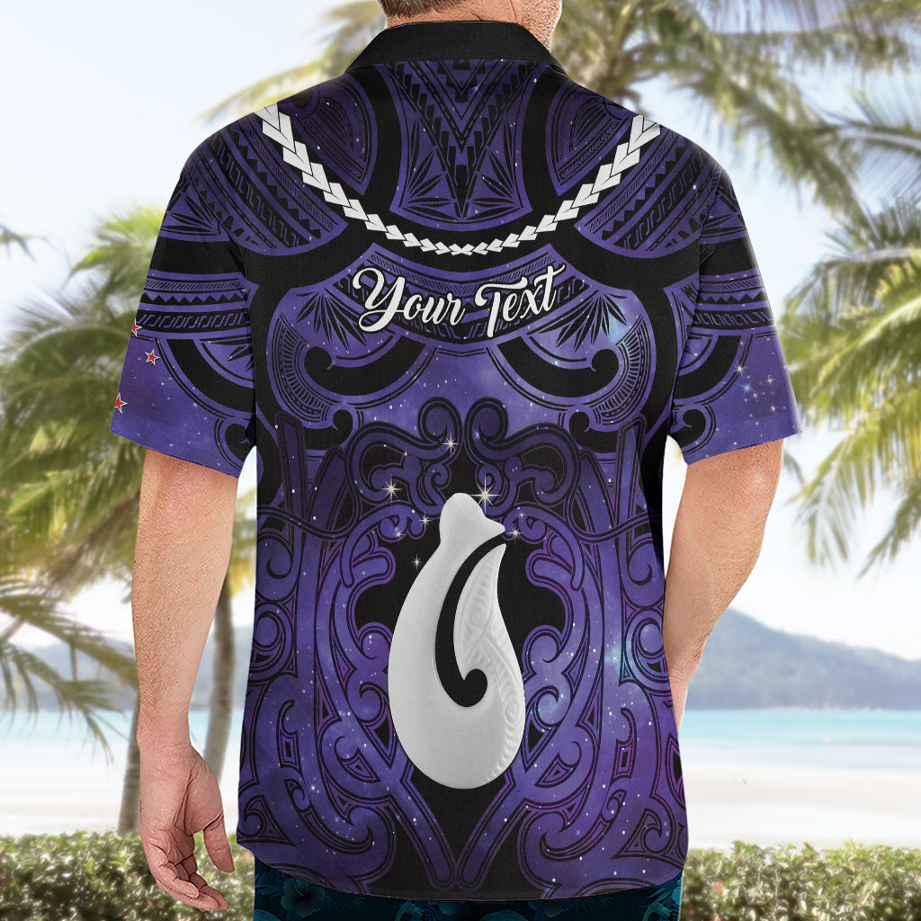 Personalised Maori Matariki Hei Matau Waiporoporo Hawaiian Shirt Maori Kowhaiwhai Pattern Galaxy