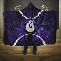 Maori Matariki Hei Matau Waiporoporo Hooded Blanket Maori Kowhaiwhai Pattern Galaxy