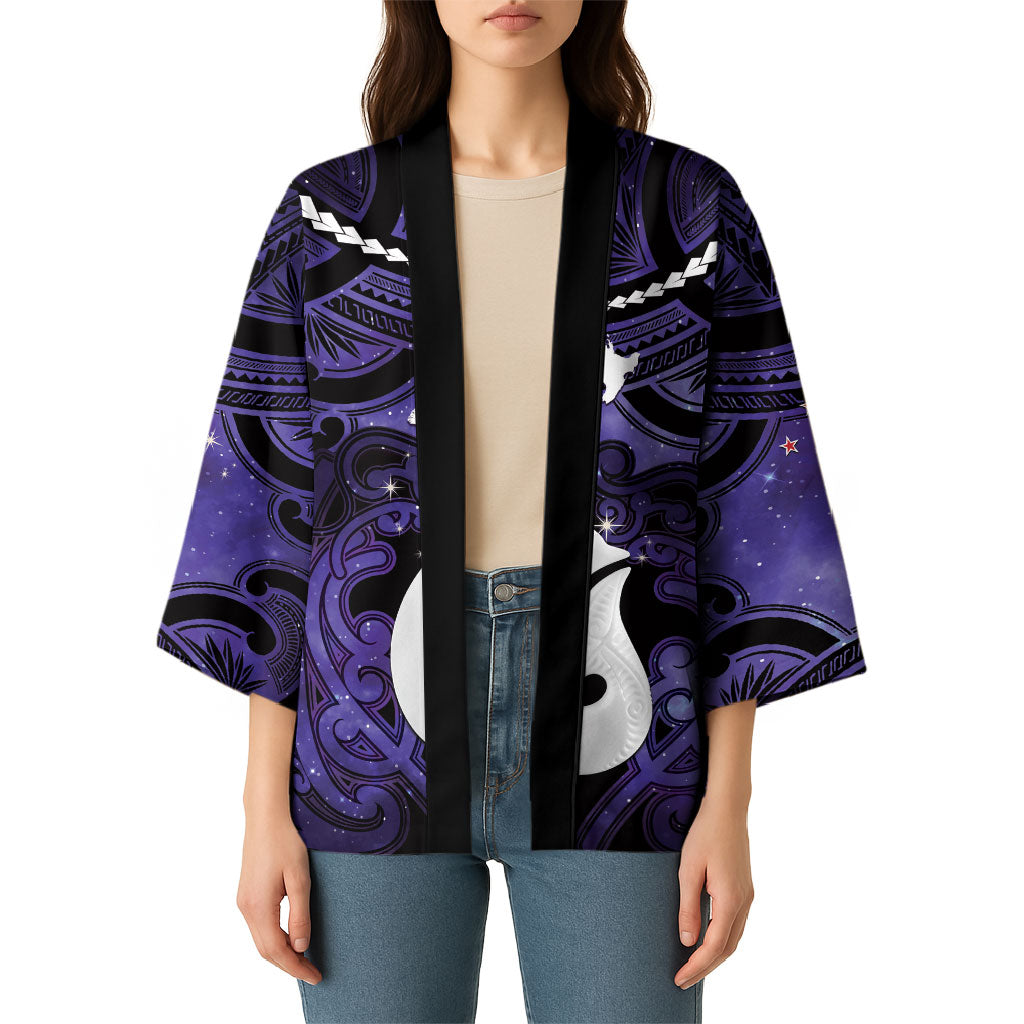 Personalised Maori Matariki Hei Matau Waiporoporo Kimono Maori Kowhaiwhai Pattern Galaxy