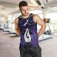 Personalised Maori Matariki Hei Matau Waiporoporo Men Tank Top Maori Kowhaiwhai Pattern Galaxy LT01 Purple - Polynesian Pride