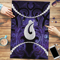 Maori Matariki Hei Matau Waiporoporo Puzzle Maori Kowhaiwhai Pattern Galaxy LT01 Purple - Polynesian Pride