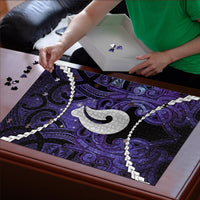 Maori Matariki Hei Matau Waiporoporo Puzzle Maori Kowhaiwhai Pattern Galaxy LT01 - Polynesian Pride