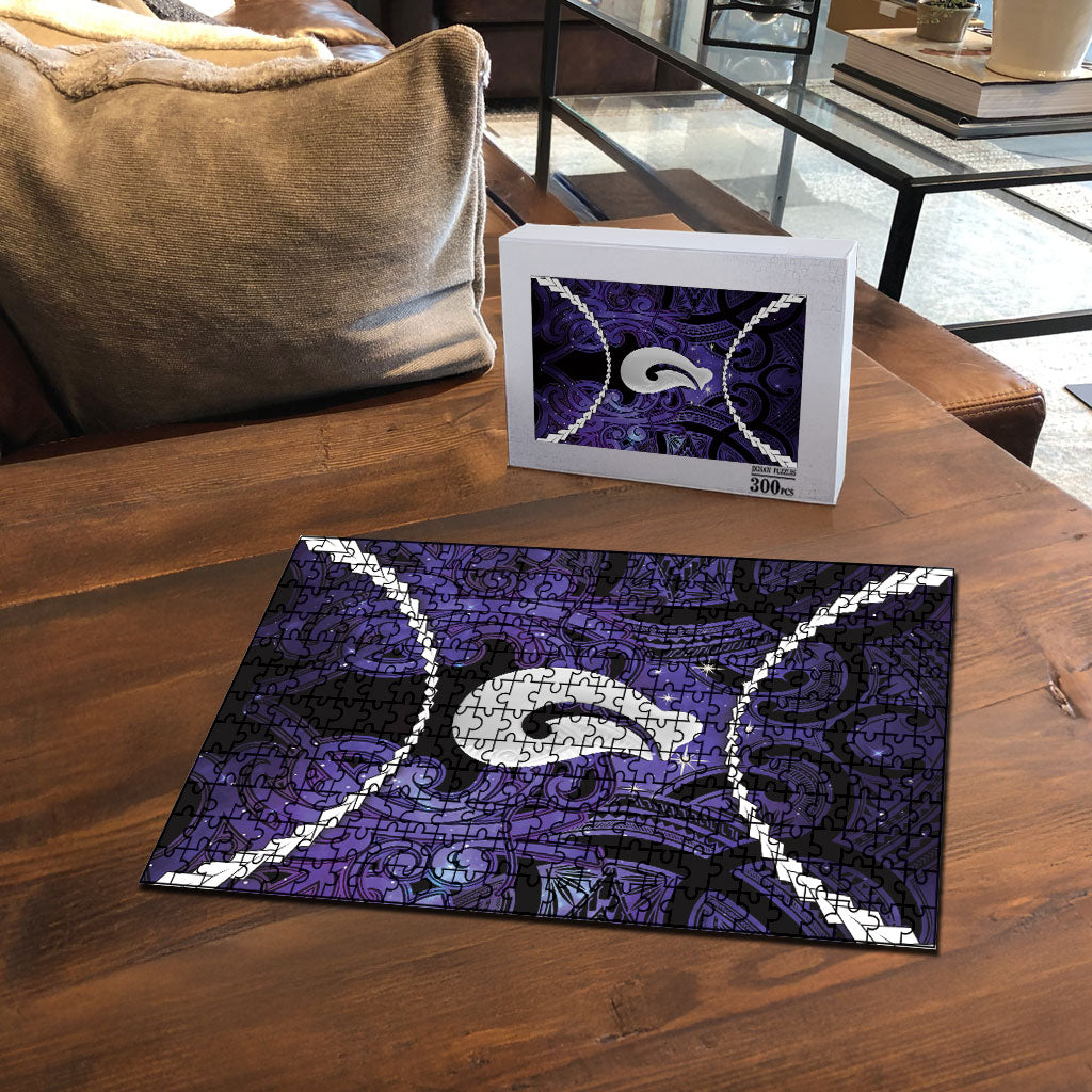 Maori Matariki Hei Matau Waiporoporo Puzzle Maori Kowhaiwhai Pattern Galaxy LT01 - Polynesian Pride