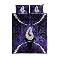Maori Matariki Hei Matau Waiporoporo Quilt Bed Set Maori Kowhaiwhai Pattern Galaxy LT01 - Polynesian Pride