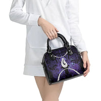 Maori Matariki Hei Matau Waiporoporo Shoulder Handbag Maori Kowhaiwhai Pattern Galaxy